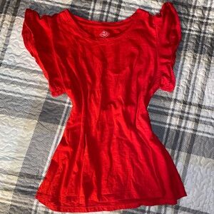 St. John's Bay Red Short Sleeve Top